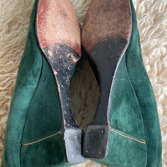 Green suede leather shoes size 8 Spanish leather - Picture 6 of 9